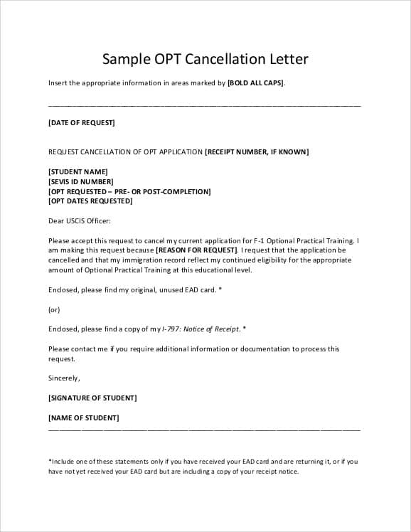 13 Sample Cancellation Letters Writing Letters Formats Examples