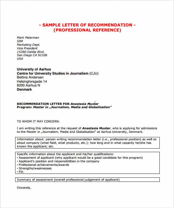 10 Letter Of Recommendation Samples Writing Letters Formats Examples