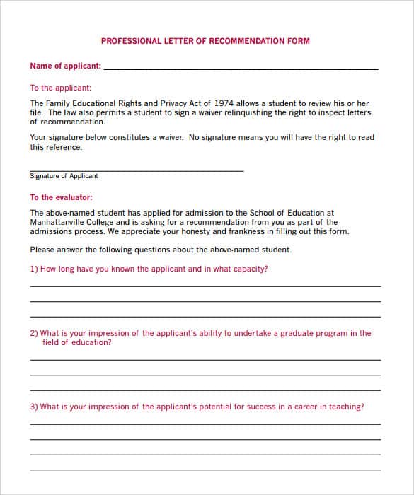 10 Letter Of Recommendation Samples Writing Letters Formats Examples