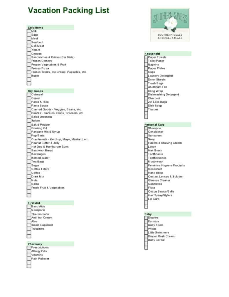 14 free packing list templates sample templates