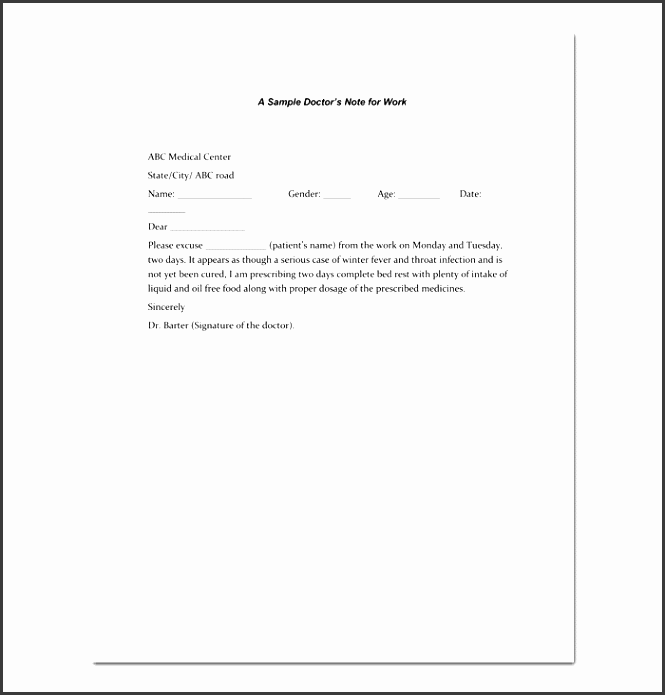 5 doctor note template sampletemplatess sampletemplatess