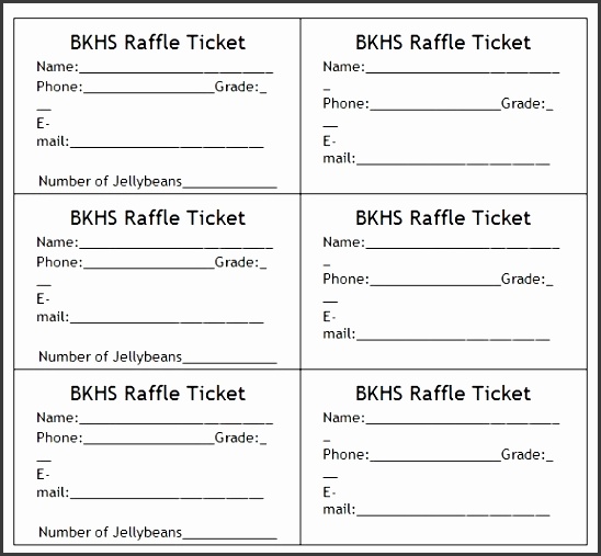 4 simple raffle ticket template sampletemplatess