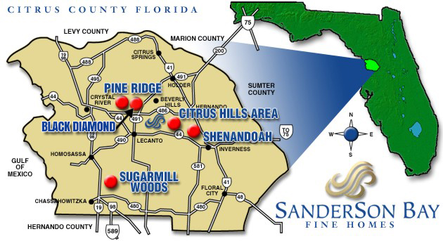 Where We Build Pine Ridge Black Diamond Sugarmill Woods Citrus Where We Build Map 