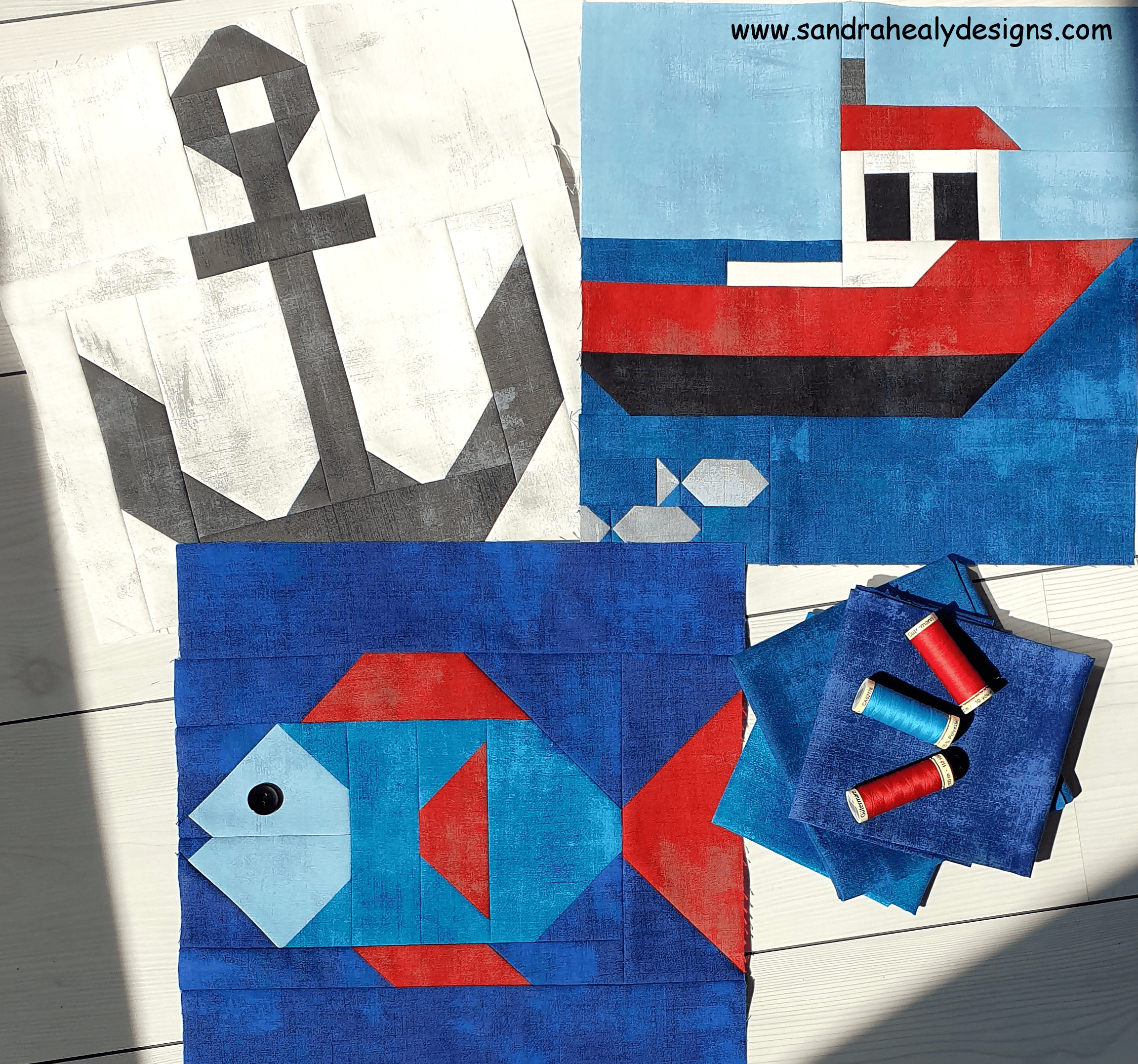 Fish Quilt Block - Sandra Healy Designs Quilt Pattern Designer