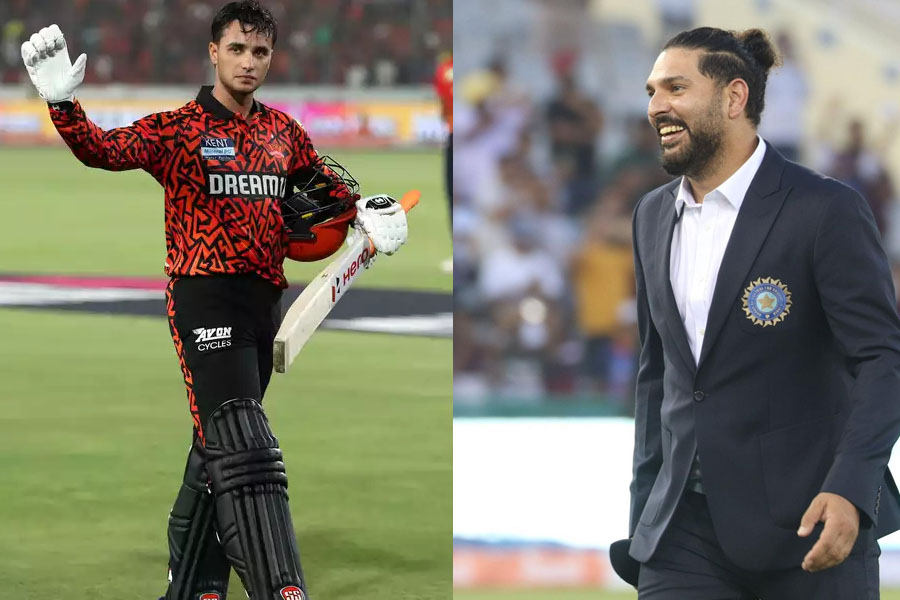 চার দিনের জ্বর থেকে উঠে অভিষেকের বিধ্বংসী সেঞ্চুরি, ‘শর্মাজির ছেলে’র প্রশংসায় ‘গুরু’ যুবরাজ