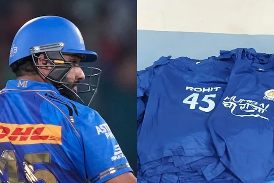 ‘মুম্বই চা রাজা’ জার্সি, বিশেষ মুখোশ-রোহিতকে সম্মান জানাতে সেজে উঠল ওয়াংখেড়ে