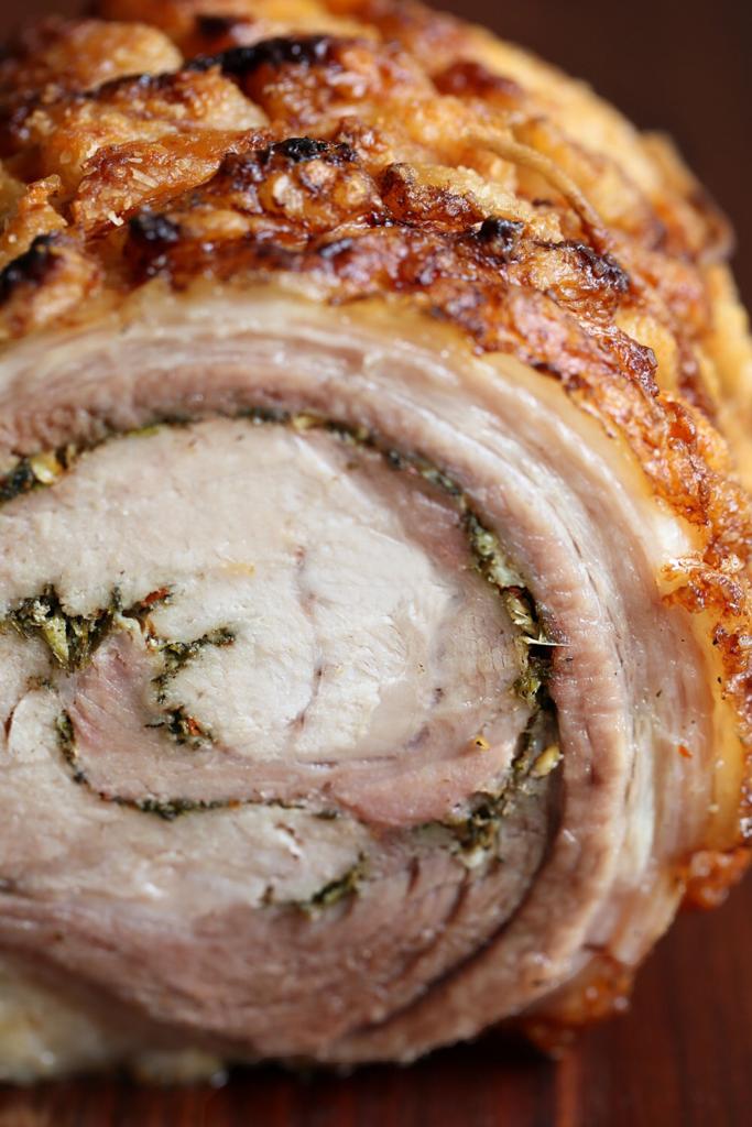 About 10 servings roasted pork loin is a staple of italian cooking. Traditional cooking in Italy: Porchetta recipe with a Twist