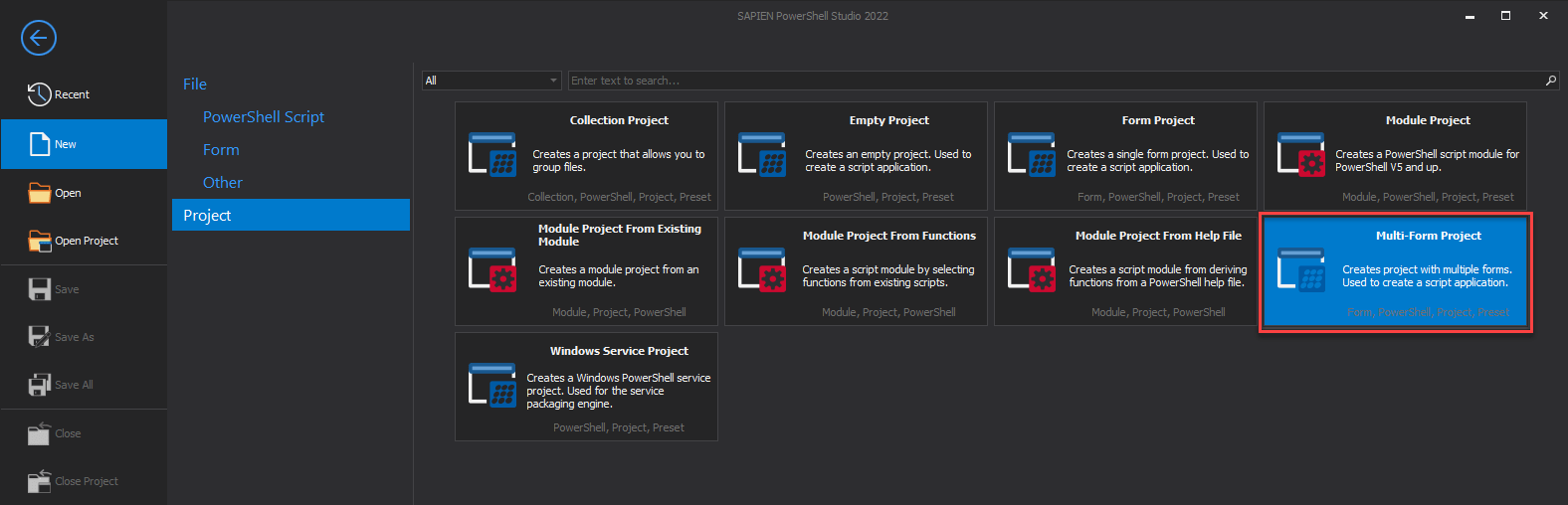 PowerShell Studio Projects: Form and Multi-Form Projects - SAPIEN Blog