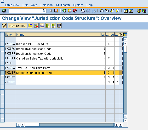 Enter The Tax Jurisdiction Code Structure