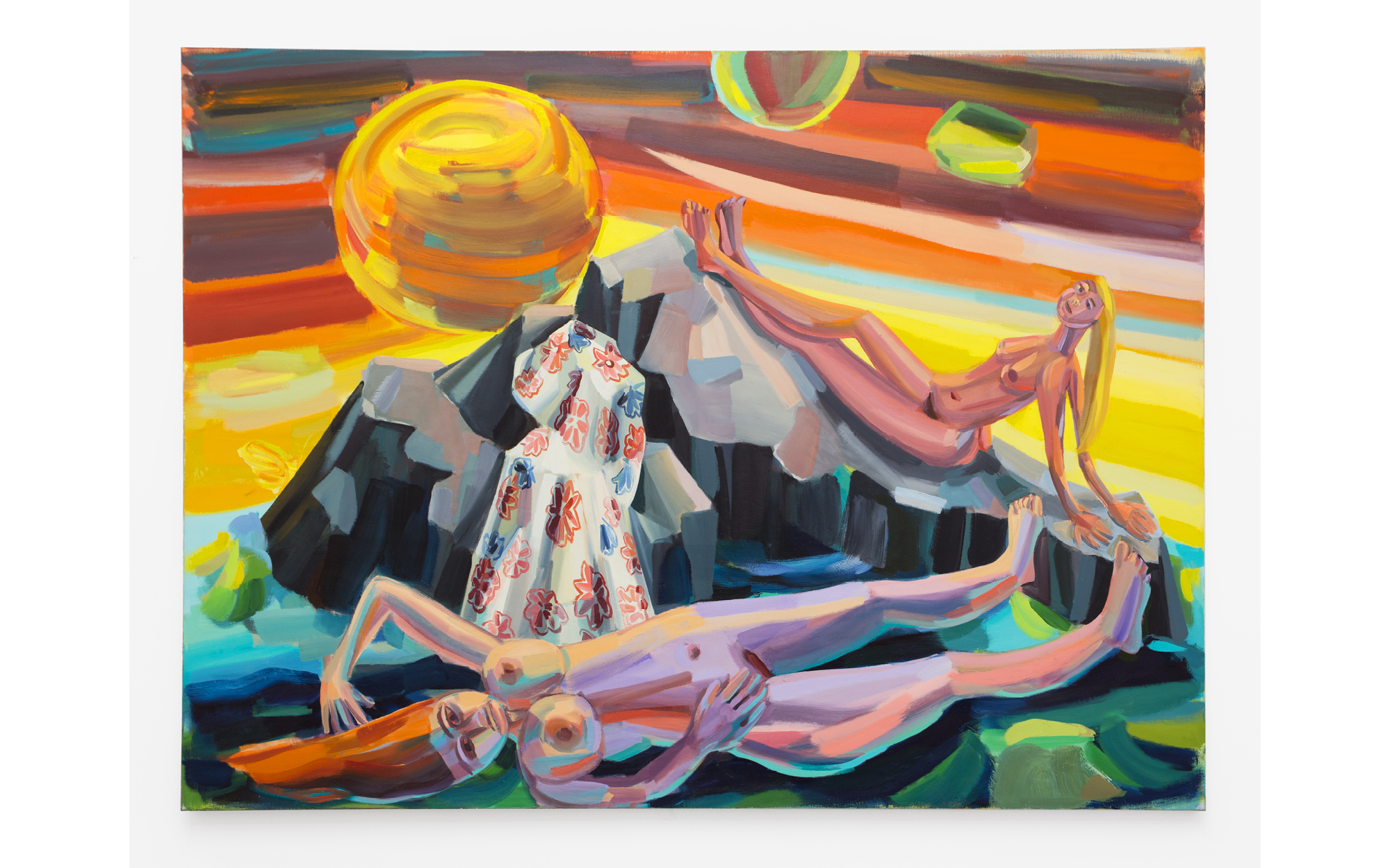 Judith Linhares, Cove, 2010, Oil on linen, 60 x 81 in., Adrienne and Chris Birchby Collection, Image courtesy of the artist and Various Small Fires, Los Angeles/Seoul
