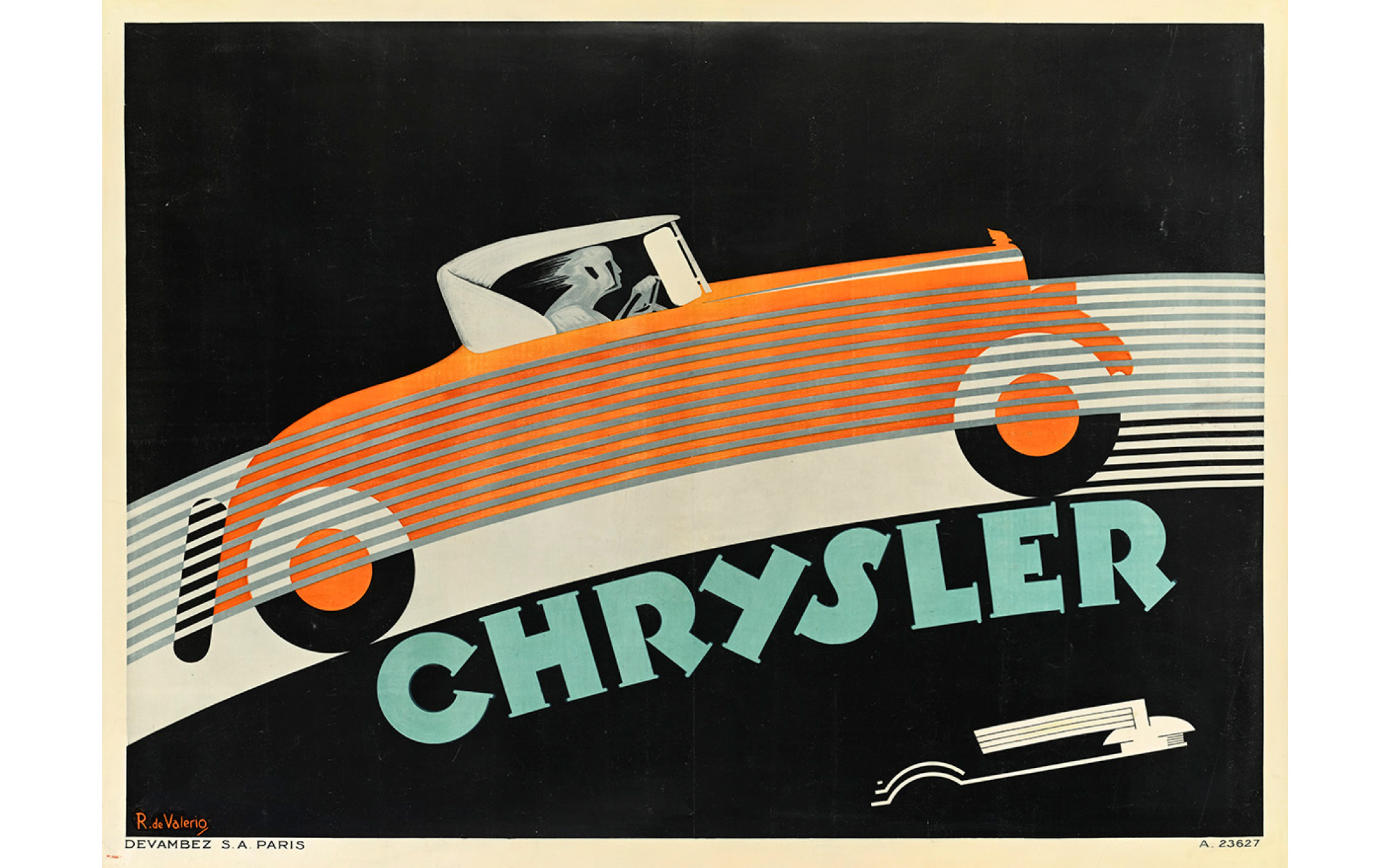 Roger de Valerio, Chrysler, 1930. Collection of the Crouse Family. Image credit: Courtesy of Poster House.