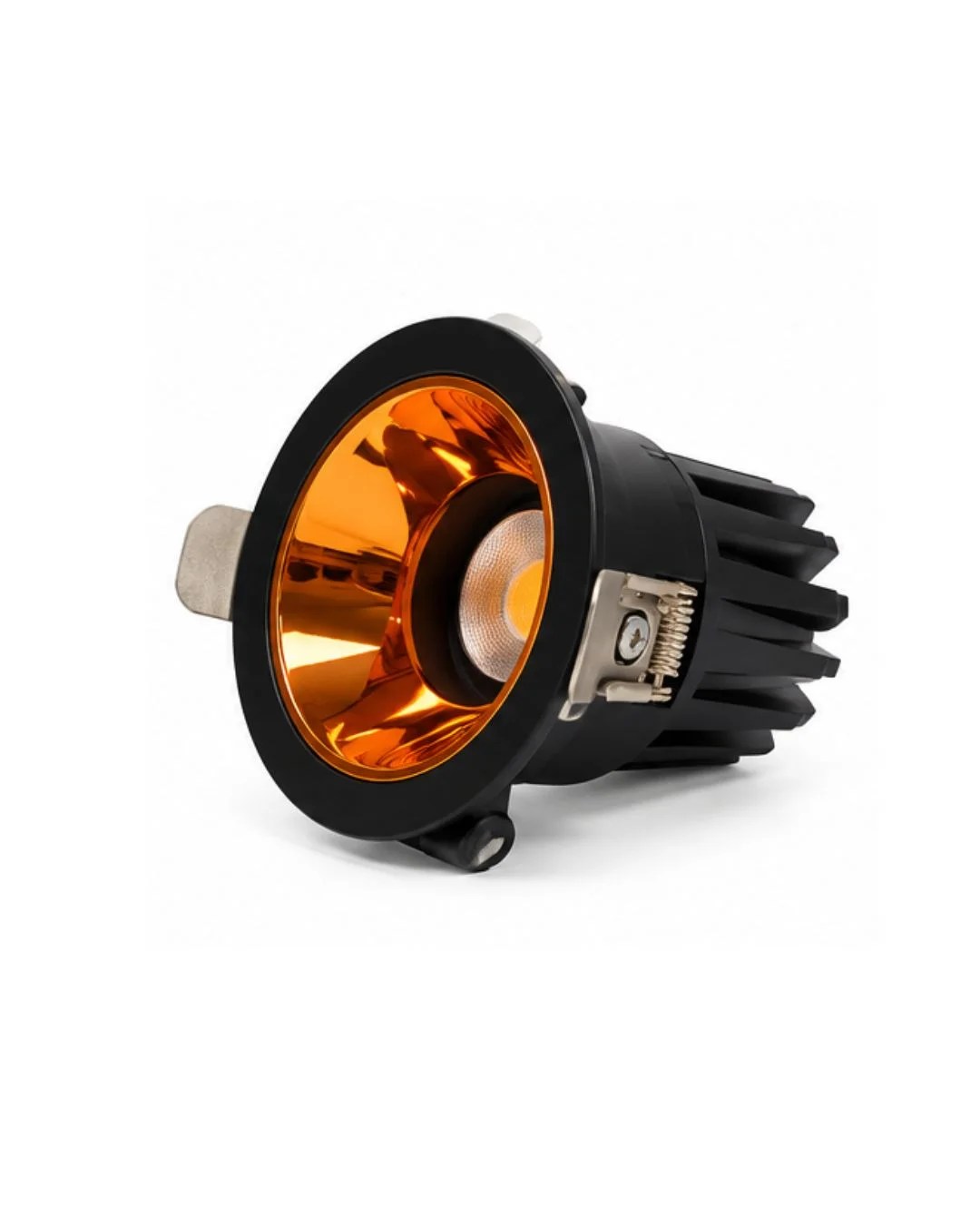 COB LED Recessed Downlight – Black Finish with Copper Reflector