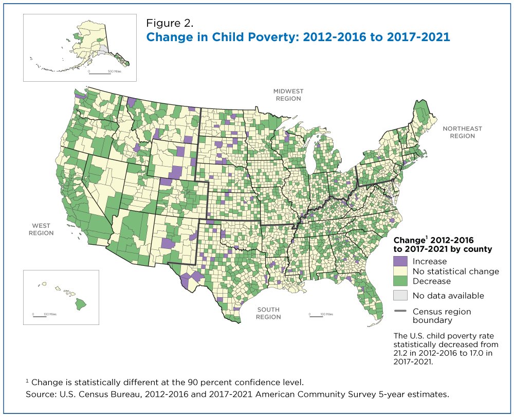 American Poverty Map U.S. Poverty Rates Differ By Age And County 