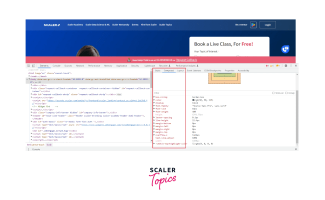 Chrome Developer Tools CSS - Scaler Topics