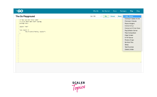Golang Playground For Practice - Scaler Topics