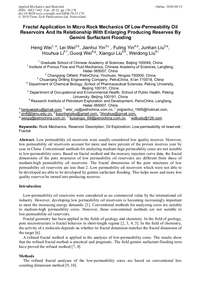 Fractal Application In Micro Rock Mechanics Of Low