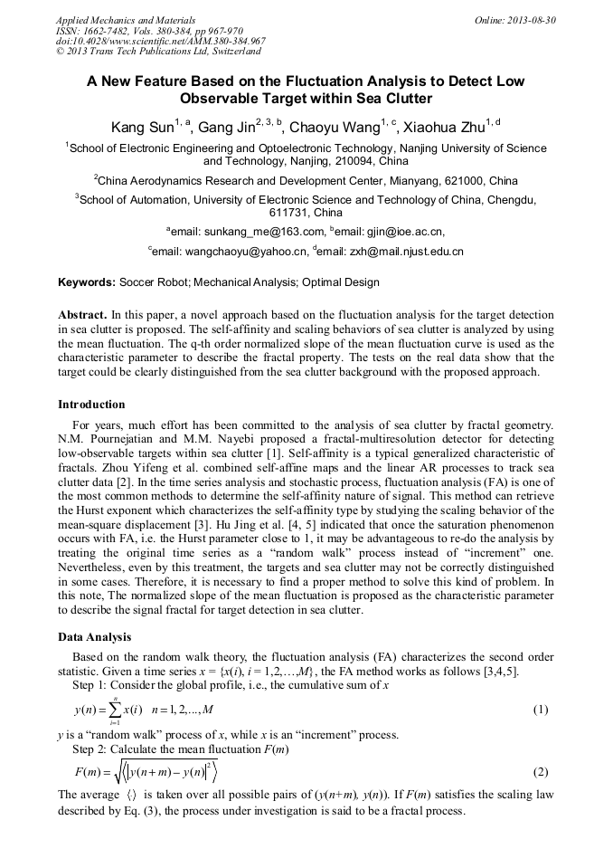 A New Feature Based On The Fluctuation Analysis To Detect