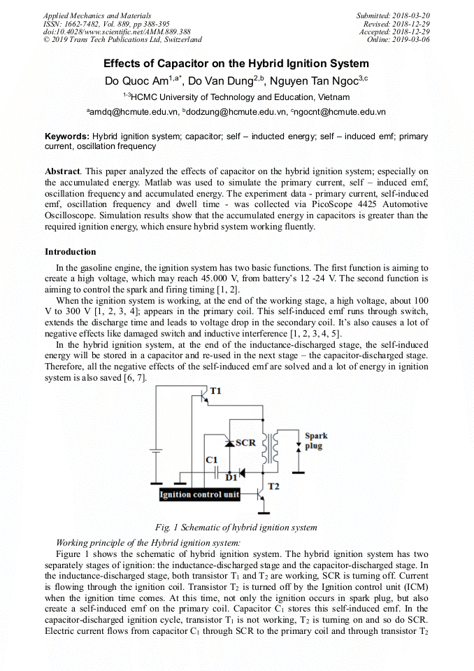 Effects Of Capacitor On The Hybrid Ignition System