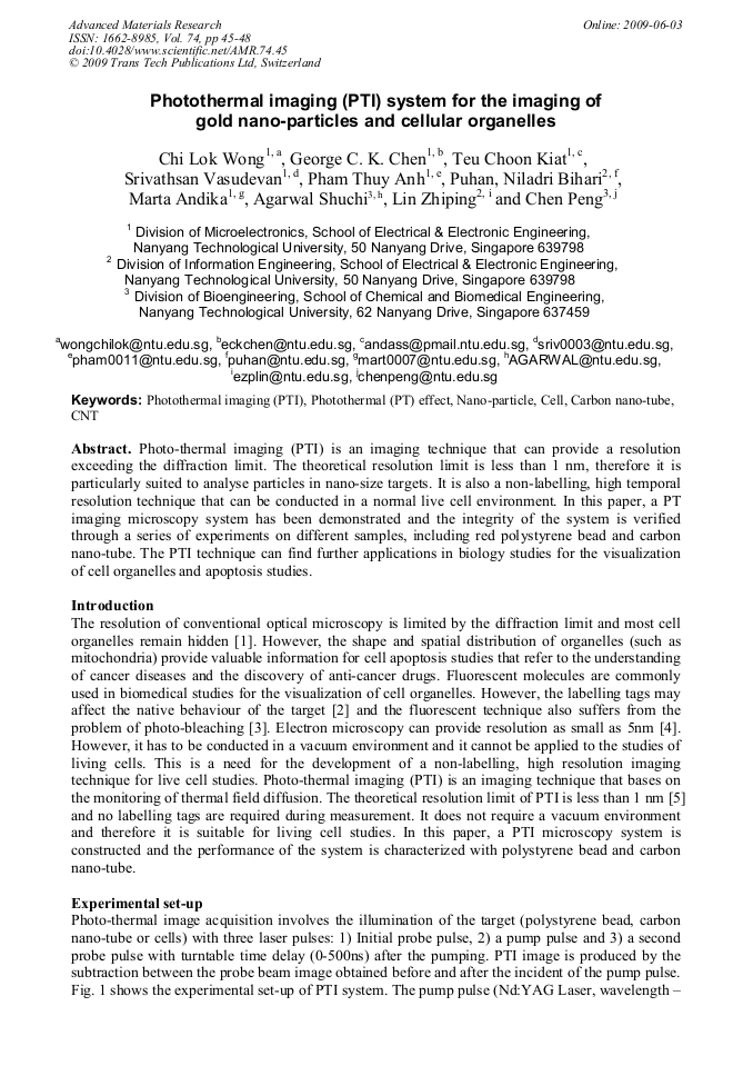 Pti is a joint venture company between jurong port pte ltd and marunda centre industrial estate. Photothermal Imaging Pti System For The Imaging Of Gold Nano Particles And Cellular Organelles Scientific Net