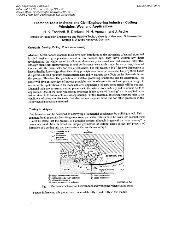 Diamond Tools In Stone And Civil Engineering Industry Cutting