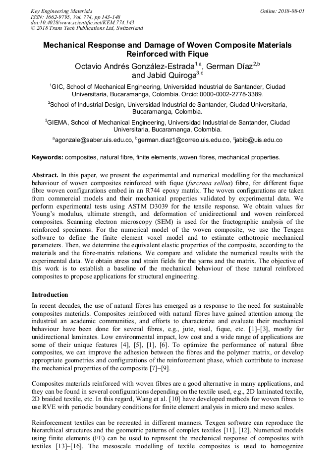Mechanical Response And Damage Of Woven Composite Materials
