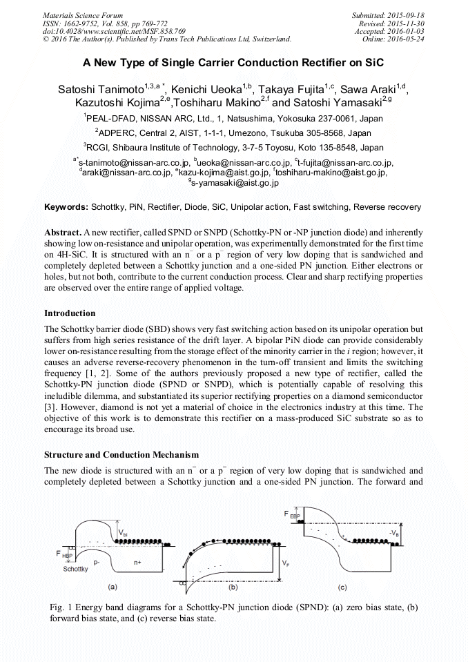 A New Type Of Single Carrier Conduction Rectifier On Sic