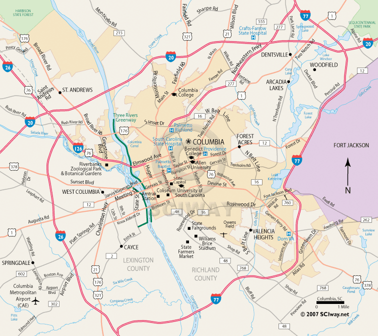 Wilson & alia hoyt | updated: Columbia South Carolina Free Online Map