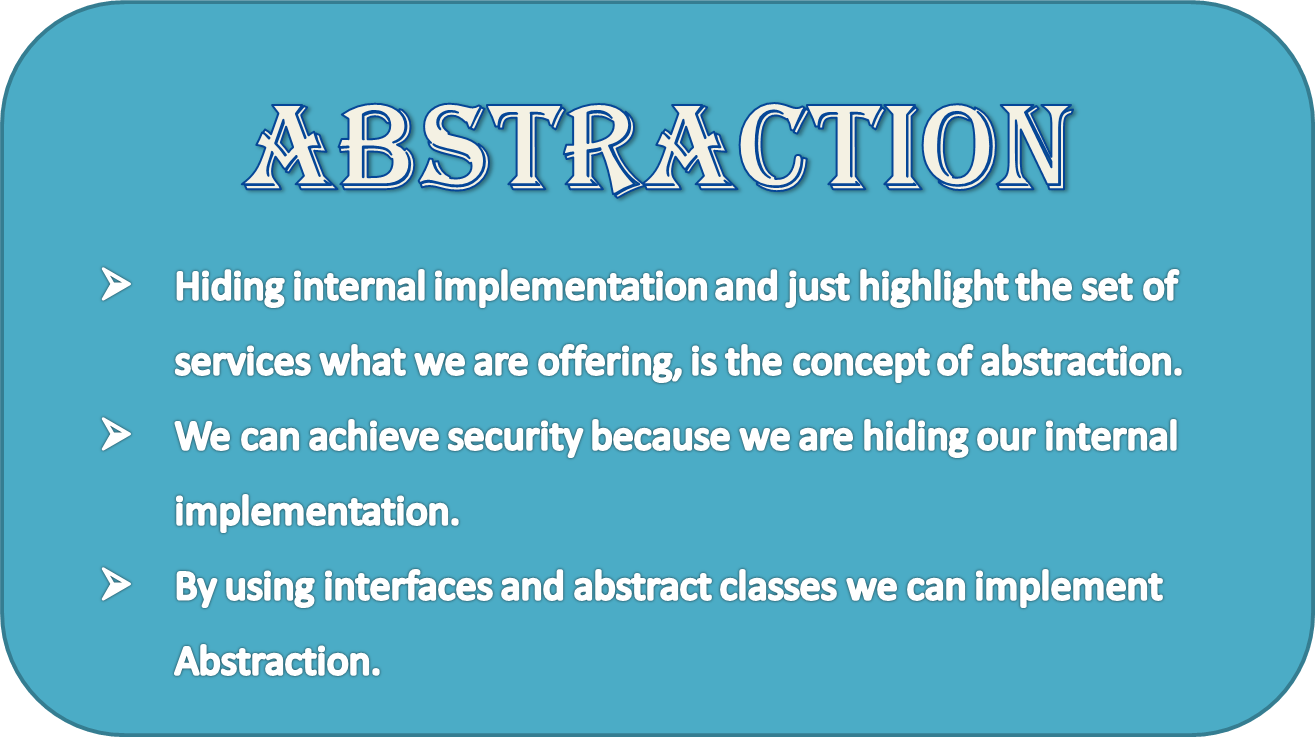 Tutorial for abstraction in oops
