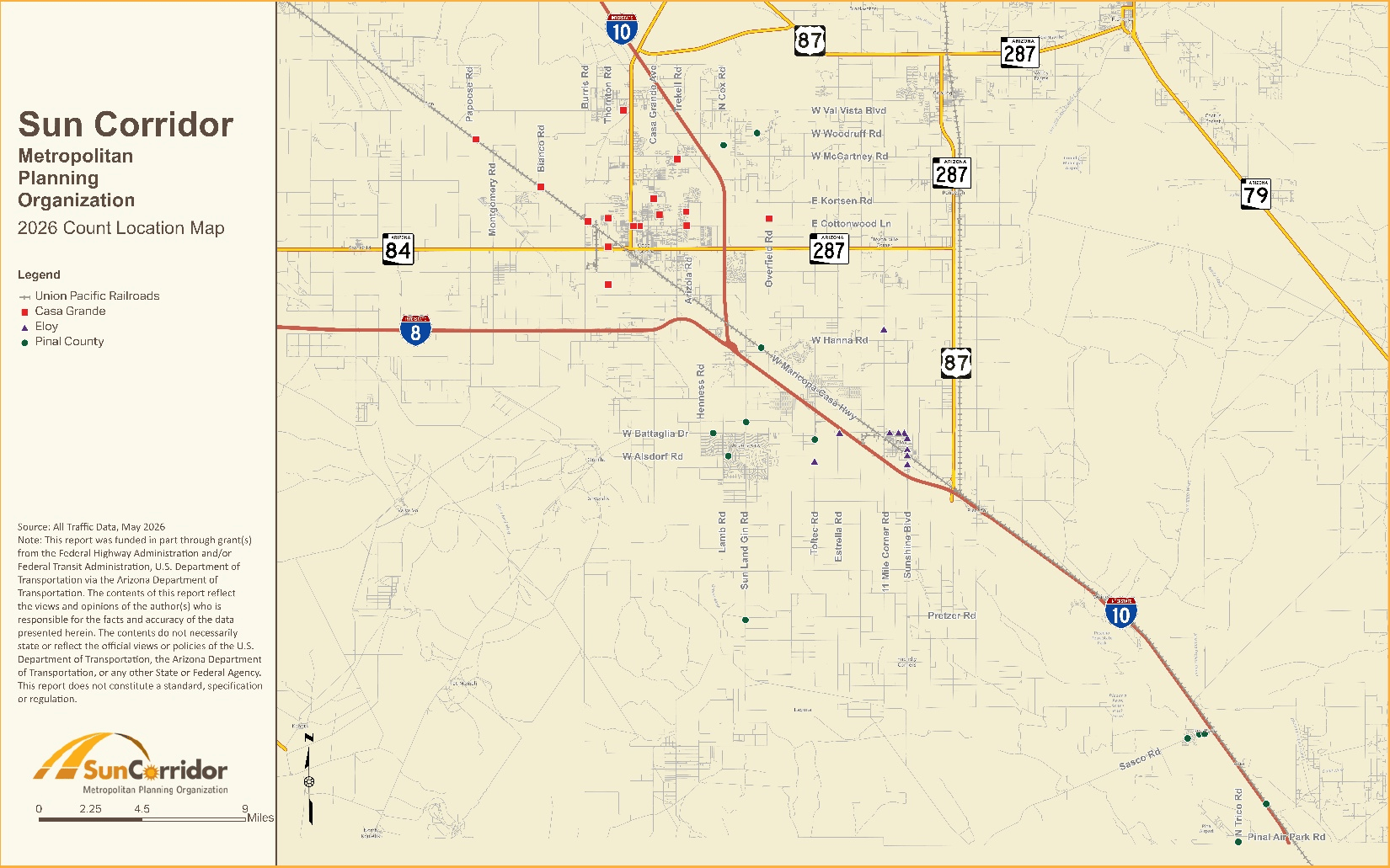 June 2026 Traffic Counts Sun Corridor MPO Traffic Count Map SCMPO 