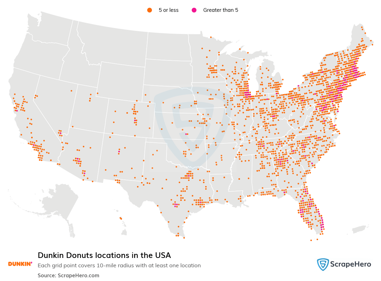 Number Of Dunkin Donuts Locations In The USA In 2026 ScrapeHero Dunkin Donuts USA 100dpi 
