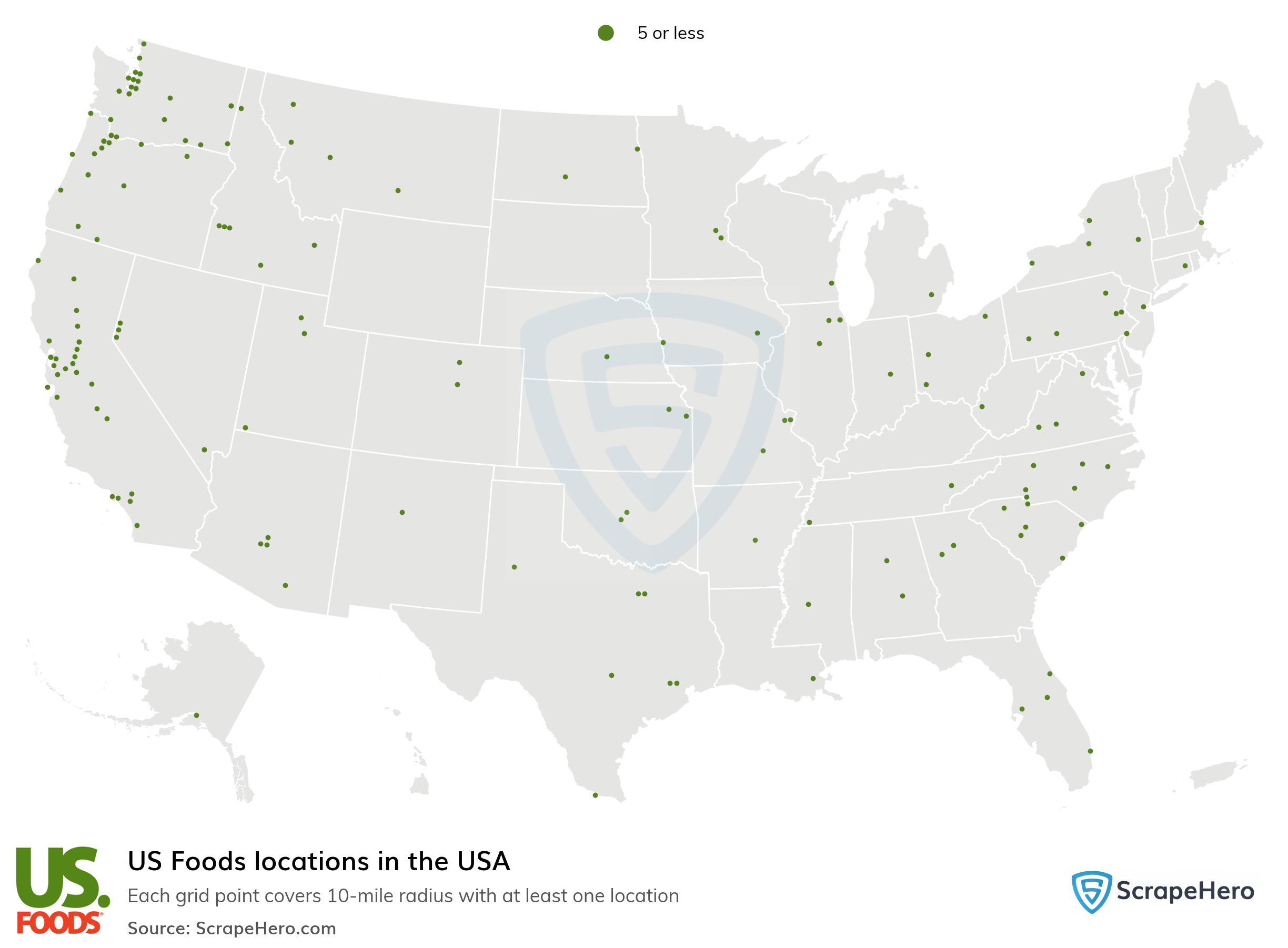 Number Of US Foods Locations In The USA In 2024 ScrapeHero US Foods USA 