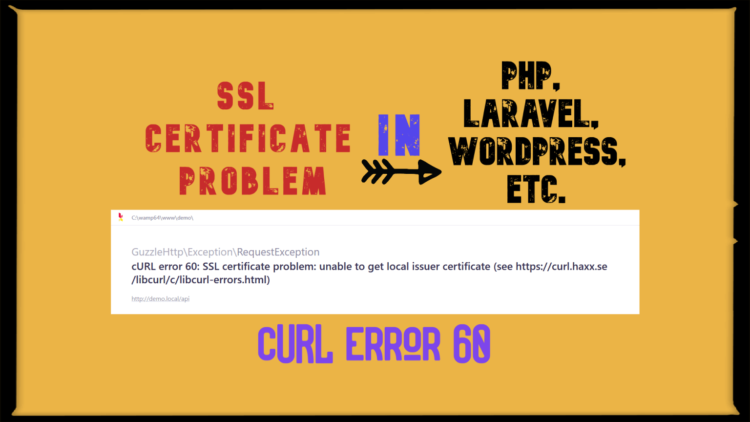 Curl error 60: ssl certificate problem: unable to get local issuer certificate