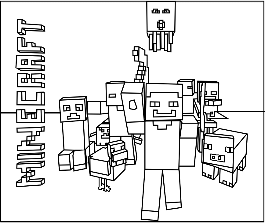 40 printable minecraft coloring pages