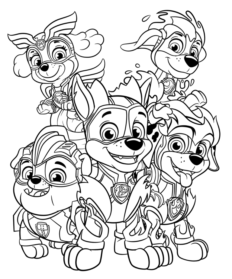 10 free paw patrol mighty pups coloring pages printable