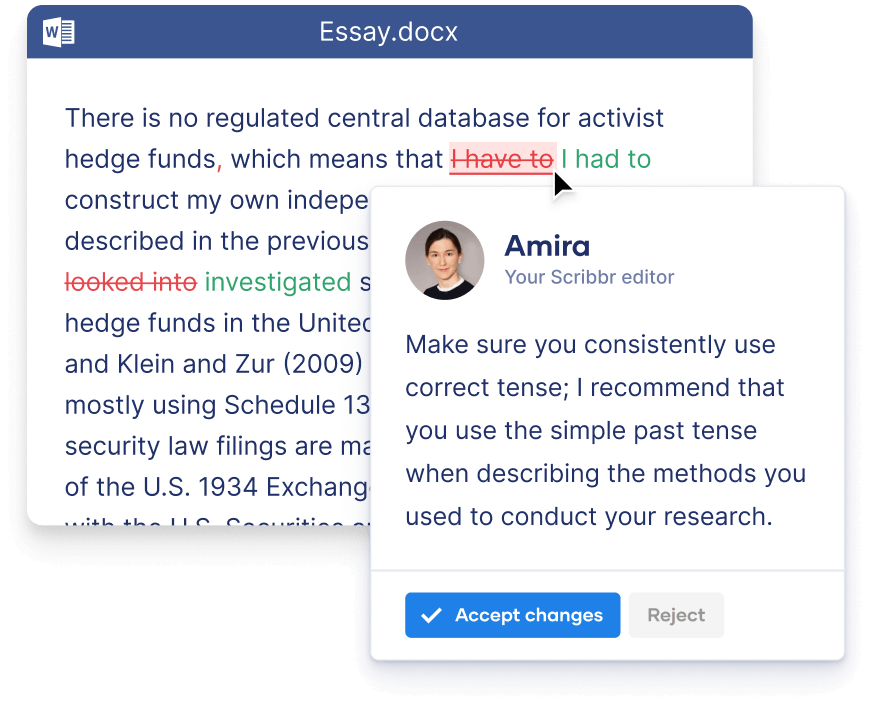 Scribbr's college essay editing & coaching