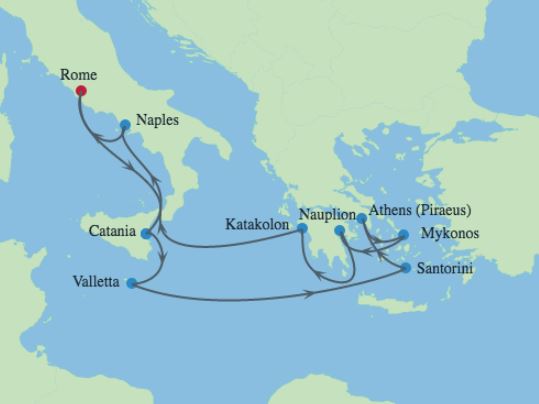 11 Night Italy Malta Best Of Greece Cme Away Cruise