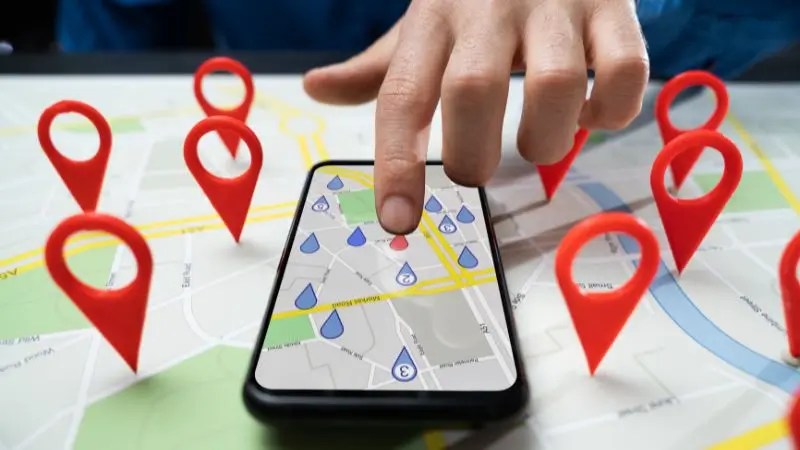Map with geolocalization markers