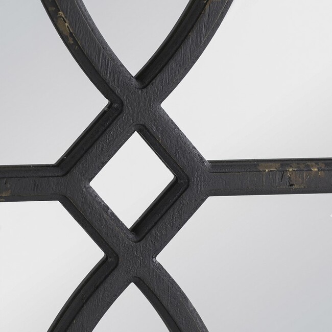 Alternative view of Set of 2 Shabby Chic Carved Wall Mirrors - Black
