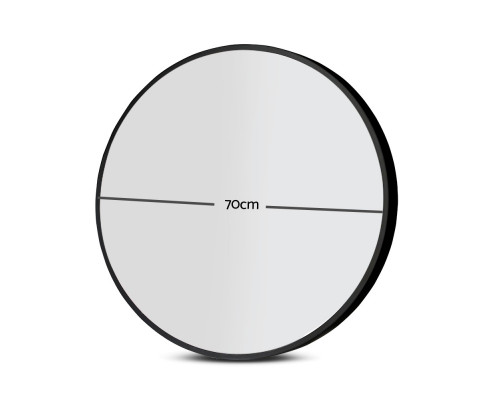Alternative view of Embellir Round Wall Mirror 70cm Makeup Bathroom Mirror Frameless