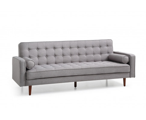 Sofa Bed 3 Seater Button Tufted Lounge Set for Living Room Couch in Fabric Grey Colour