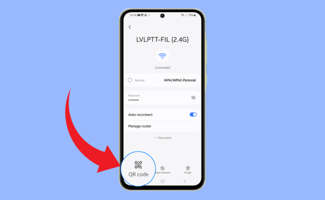 How To Share Your Wi-Fi Password Using A QR Code On Samsung Galaxy A55 - Seber Tech
