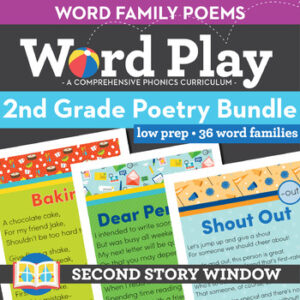 In this language arts worksheet, your children will practice addressing two postcards and writing and drawing information about themselves. Poetry 2nd Grade Word Family Poem Of The Week Bundle Fluency Poems Second Story Window