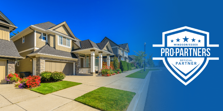 neighbourhood street with pro-partners logo
