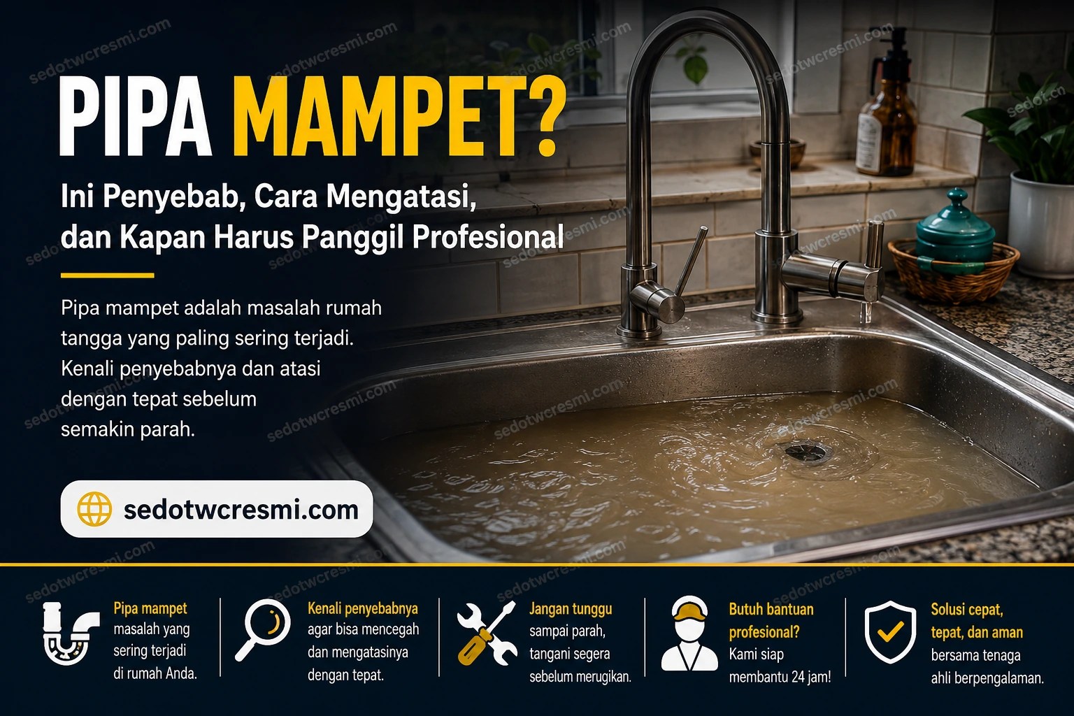 Pipa mampet di wastafel dapur dan cara mengatasi saluran air tersumbat