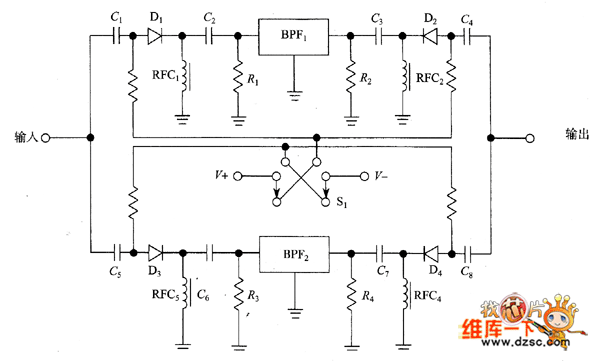 Pin Diode With Band Pass Filter Switch Circuit