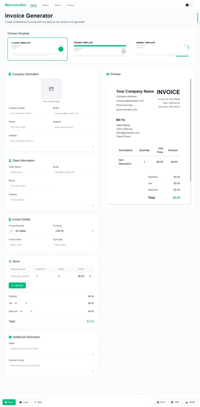 Myinvoicegen Advanced Invoice Generator Website Script Source Code - Download Classic Landscape Texture | 4K