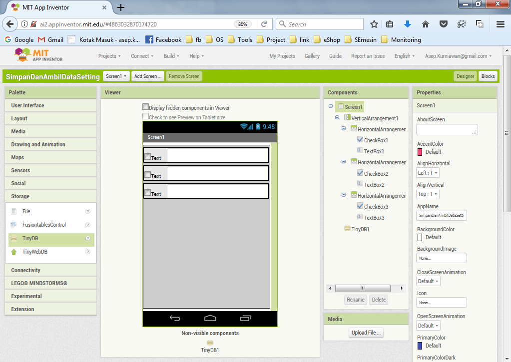 S Dosen Ikipsiliwangi Ac Id Wp Content Uploads Sites 6 2020 06 Langkah Langkah App Inventor Pdf Emulator android sudah punya App Inventor sebagai tools untuk membuat aplikasi android pun sudah pernah dikenalkan nah sekarang waktunya untuk praktek membuat aplikasi android sendiri dengan App Inventor yang katanya mudah itu hehe sebagai contoh saya akan membuat aplikasi katalog.
