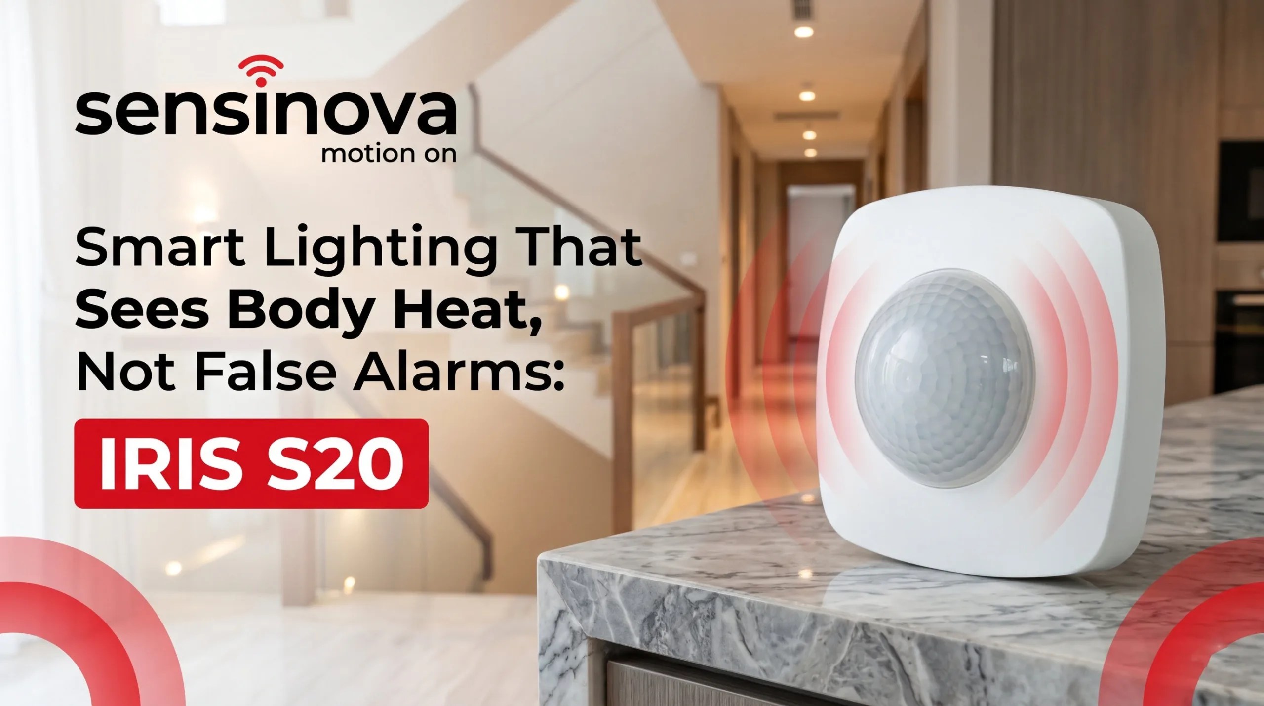 IRIS S20 PIR motion sensor in an interior lighting setting