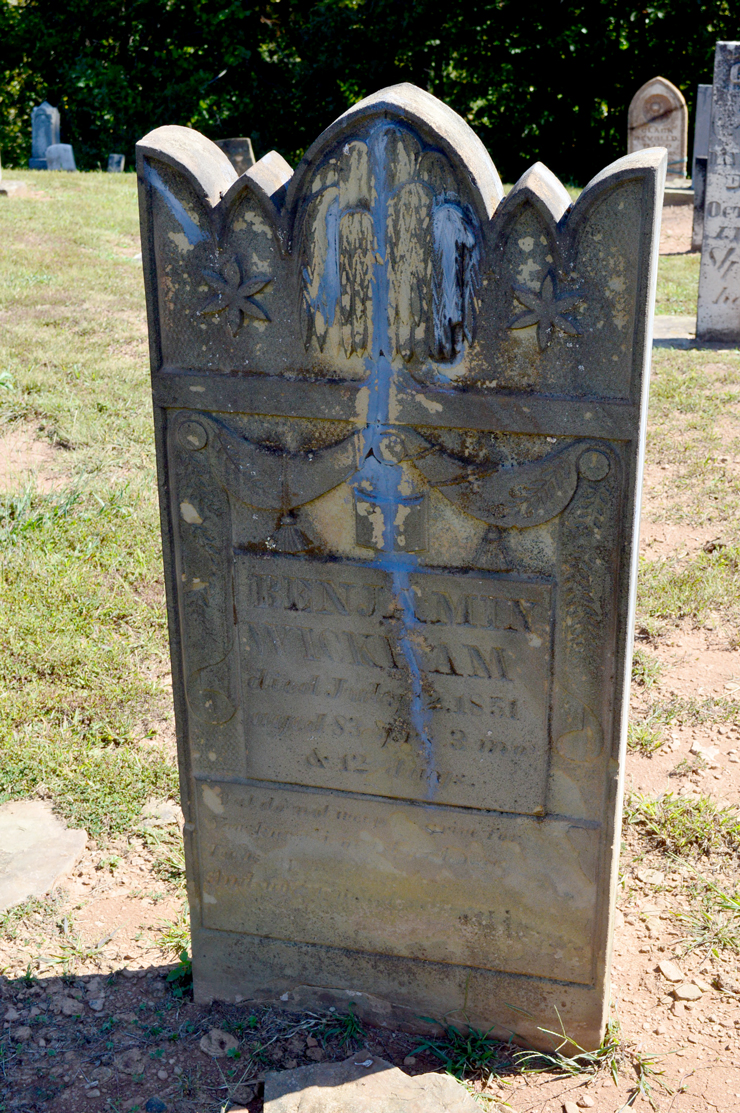 Benjamin Wickham, John Wickham's son, who gave land for the cemetery there.