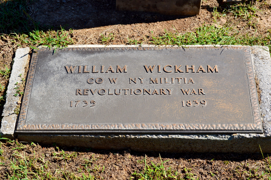 The "newer" and maybe incorrect plaque of William and/or John Wickham.